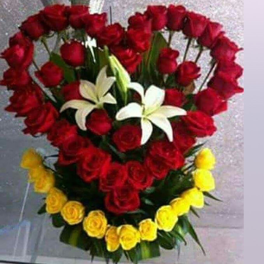 Heart Design - Red, Yellow & White